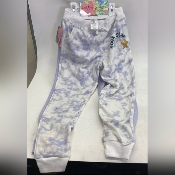 Freestyle Girl's Purple & White 2PCS Joggers  Set Size 6X NWT MSRP $30 - Picture 2 of 4